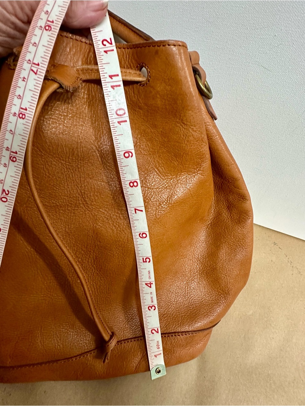 Madewell Brown Leather Drawstring Bucket Bag - Picture 9 of 9